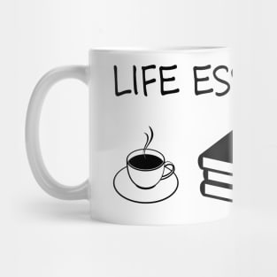 Life Essentials Coffee Books And Cat Mug